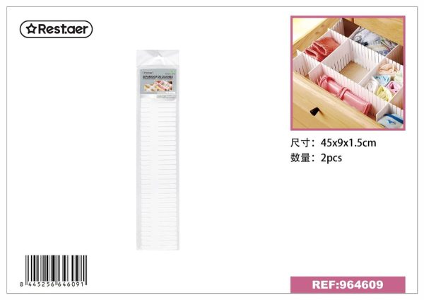 Separador de cajones 2 pcs 45*9*1.5 cm - Organización del hogar