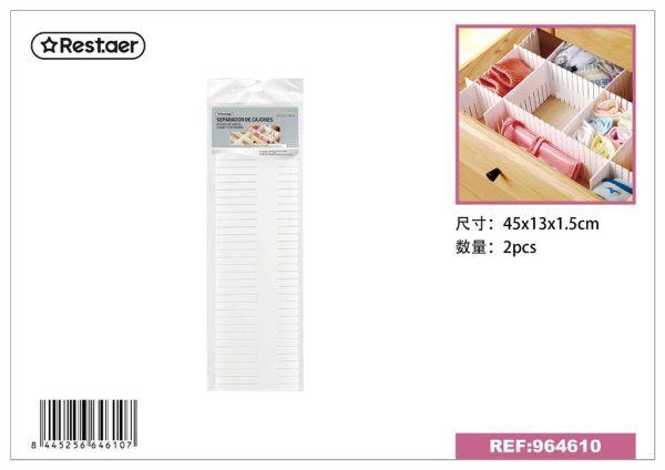 Separador de cajones 2 piezas 44.5*13*2.7cm - Organización del hogar