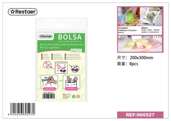 Bolsas con Cierre Hermético 8Pcs 200x300mm - Almacenamiento