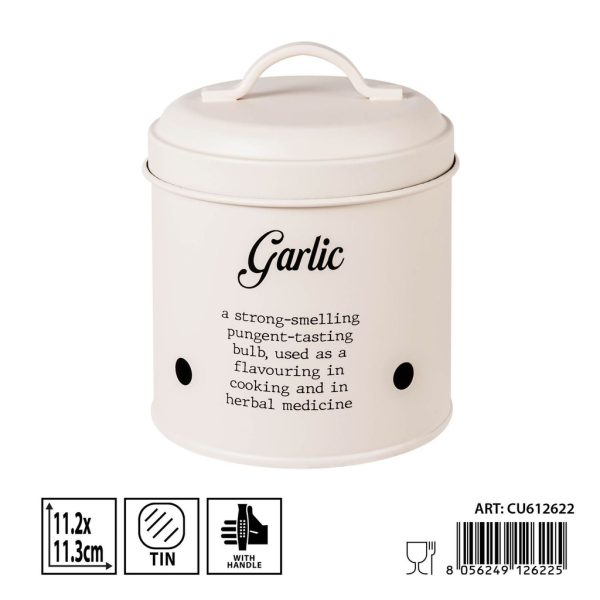 Bote para ajo blanco 11,2x11,3 cm - Tarro organizador