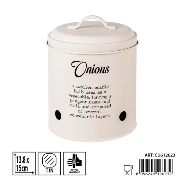 Bote para cebolla blanco 13,8x15 cm - Tarro organizador