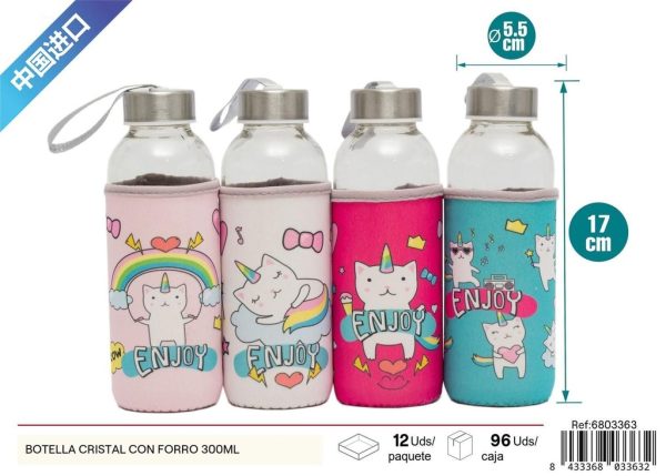 Botella de cristal con forro 300ml - Cristalería - Imagen 2