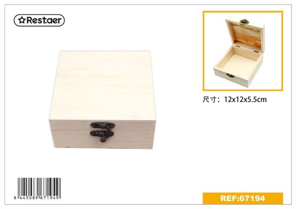 Caja de madera 12*12*5.5 cm - Artículos de regalo