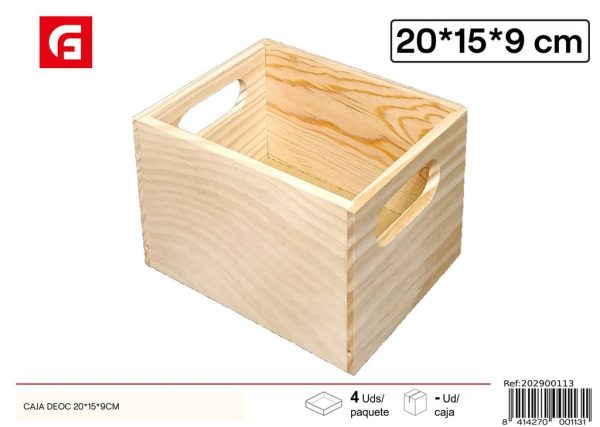 Caja de madera 20x15x9 cm - Artículos de decoración