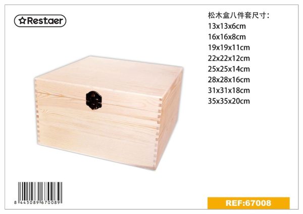 Caja de madera 8 pcs 35*35*20 cm - Artículos de regalo y decoración