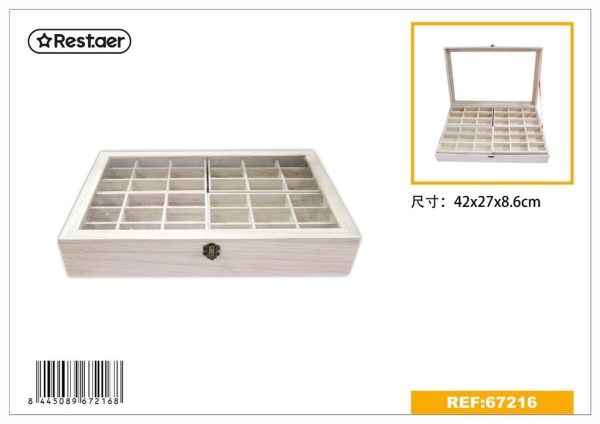 Caja de madera de 42x27x8.6 cm - Artículos de regalo