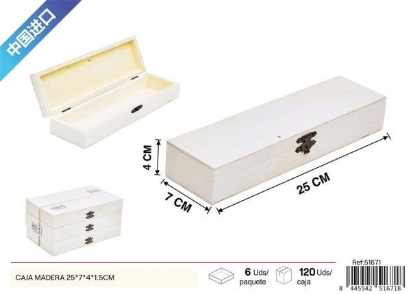 Caja de madera de contrachapado 25*7*4*1.5cm - Decoraciones de hogar
