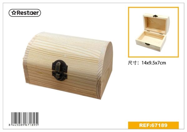 Caja de madera en forma de arco, 14x9.5x7 cm - Artículos de regalo