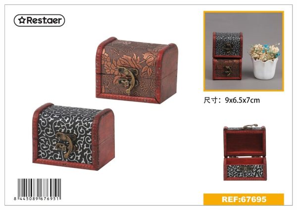 Caja de madera imitación antigua 9*6.5*7cm - Accesorios de regalo