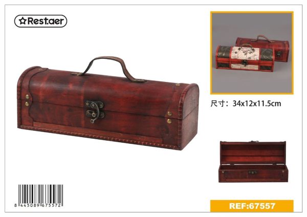 Caja de madera para vino 34x12x11.5 cm - Artículos de regalo