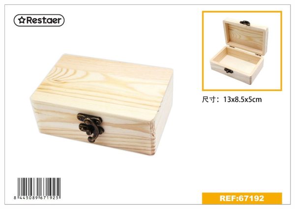 Caja de madera rectangular de pino 13*8.5*5cm - Cajas de madera