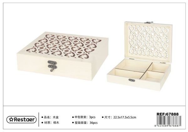Caja de madera rectangular grabada 22.5*17.5*5.5 cm - Artículos de regalo - Imagen 2