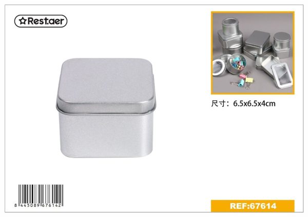 Caja de metal cuadrada 6.5*6.5*4.5 cm - Artículos de regalo - Cajitas metálicas