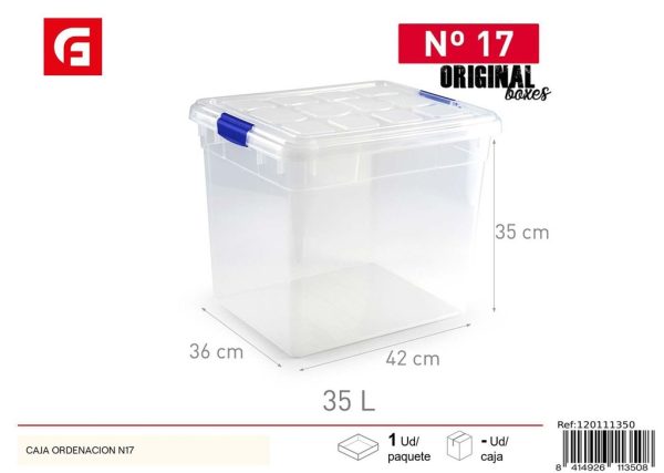 Caja de ordenación plástica 35L 42*36*35 cm - Almacenamiento