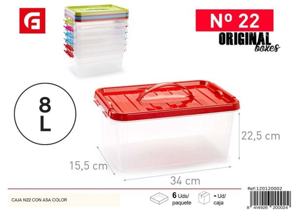 Caja plástica con asa 22 - Almacenamiento