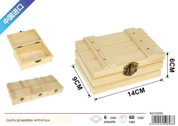 Cajita de madera con tapa 14x9x6x2 cm - Decoración del hogar