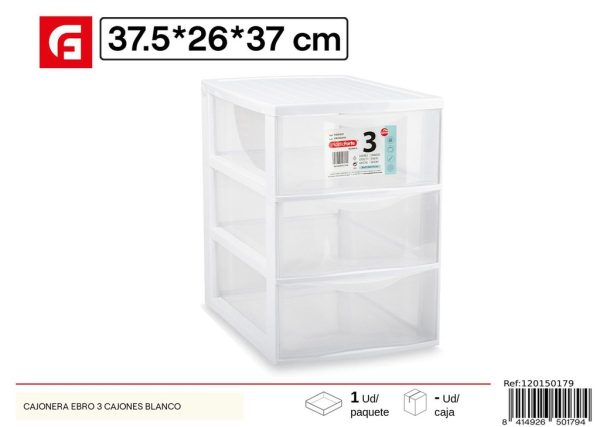 Cajonera Ebro 3 cajones blanco - Almacenamiento práctico y funcional