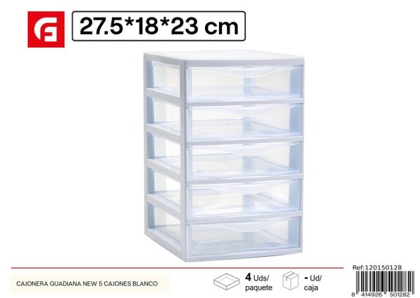 Cajonera Guadiana Easy 5 cajones blanca - Almacenamiento funcional para el hogar