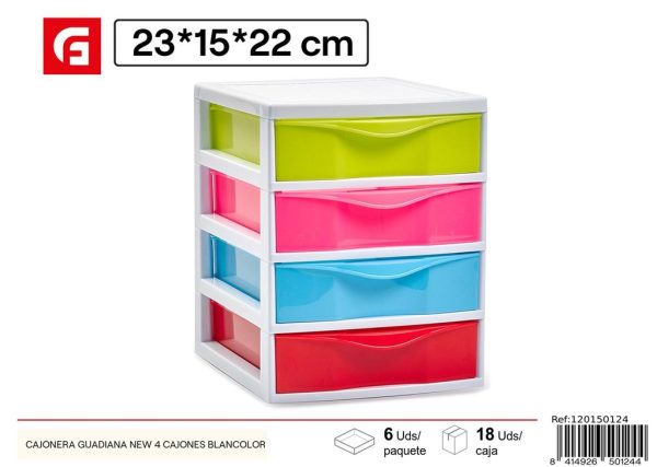 Cajonera Guadianna Easy 4 cajones blanco color - Almacenamiento doméstico