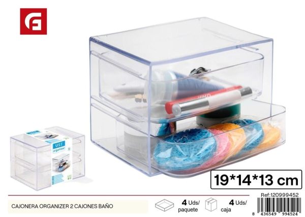Cajonera Organizer de plástico 2 cajones para baño - Organizadores y almacenamiento