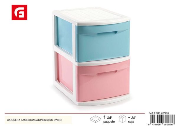 Cajonera de plástico Tamesis 2 cajones para almacenamiento