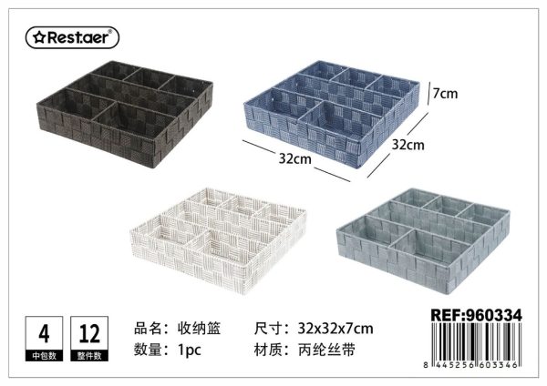 Cesta de almacenaje 32x32xH7 cm - Artículos para el hogar