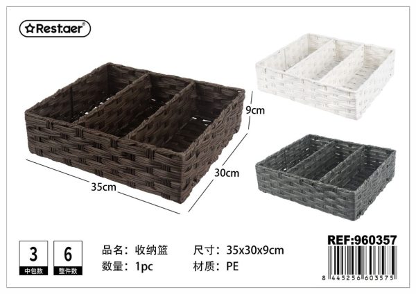 Cesta de almacenaje 35x30x9 cm - Almacenamiento