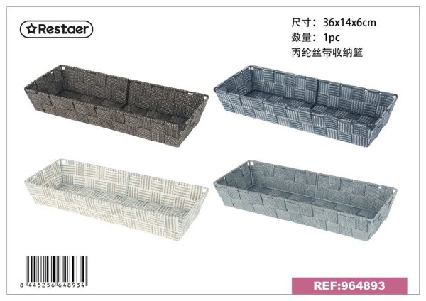 Cesta de almacenaje de poliéster 36x14x6cm - Organización doméstica