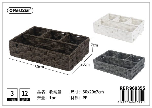 Cesta de almacenamiento 30x20x7 cm - Organización del hogar