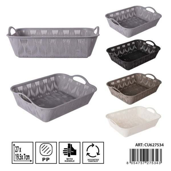 Cesta multiusos de plástico 27x19.5x9cm - Almacenamiento hogareño