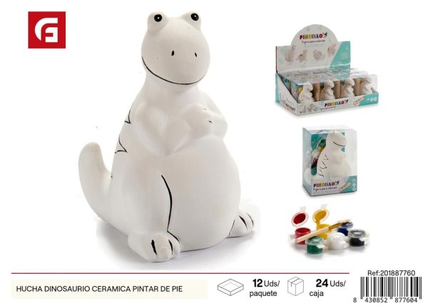 Hucha de dinosaurio de cerámica - Decoración del hogar