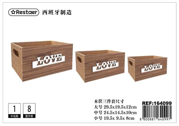 Juego de 3 marcos de madera color LOVE - Decoración del hogar - Imagen 2