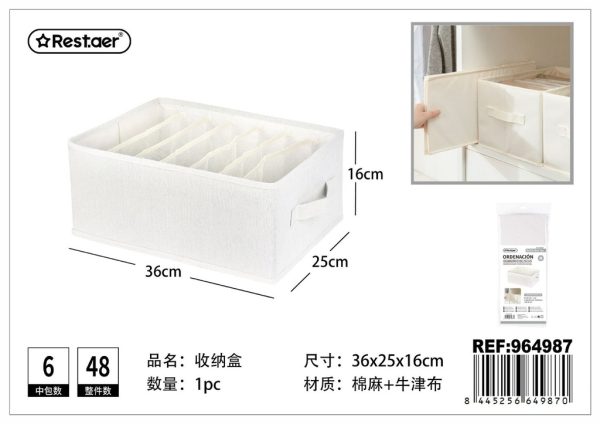 Organizador multiusos de algodón y lino 36*25*16 cm - Artículos de hogar y organización