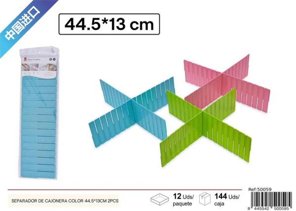 Separador de cajonera 44.5x13cm 2uds - Accesorios para el hogar