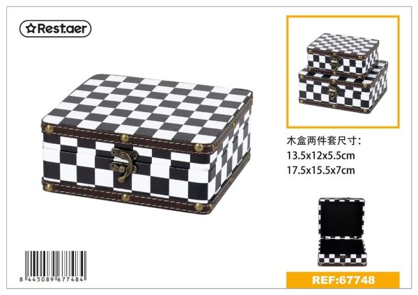 Set de caja de madera 2 piezas - Artículos de regalo