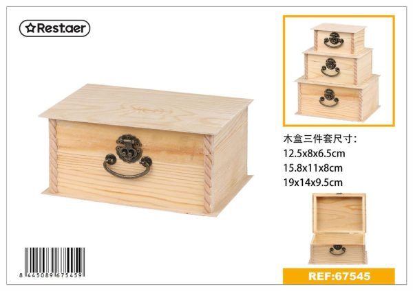 Set de cajas de madera 19x14x9.5 cm - Artículos de regalo