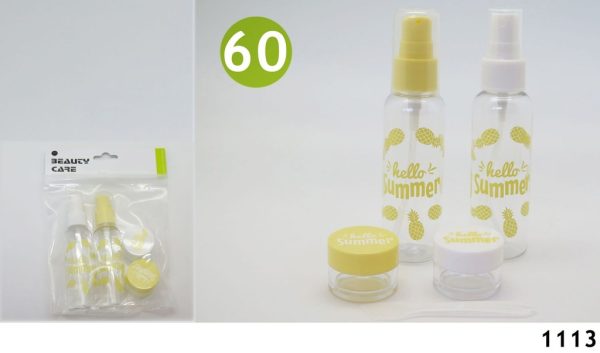 Set de viaje decorado 60 ml 12/set 1113 - Envases para viaje
