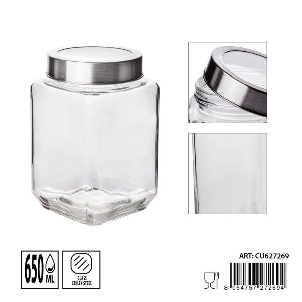 Tarros de cristal 650ml 9X9X14cm - Artículos de hogar y tarros de almacenamiento
