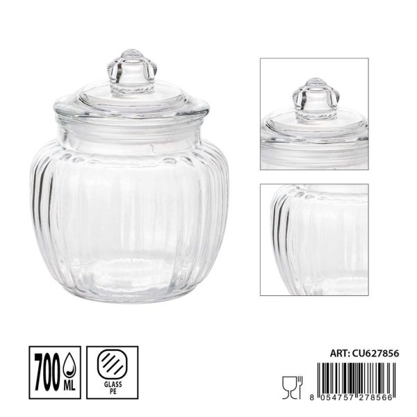 Tarros de cristal con tapa 700ml dimensiones 11X13.5cm - Artículos de hogar y tarros de almacenamiento