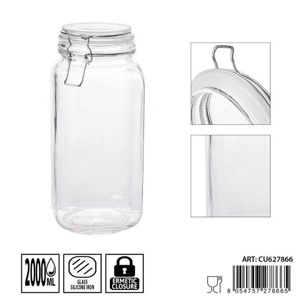 Tarros de cristal herméticos 2000ml dimensiones 11.5X26cm - Artículos de hogar y tarros de almacenamiento