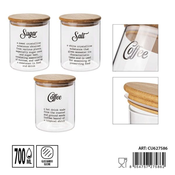 Tarros de cristal herméticos 700ml dimensiones 10.5X10.5X13cm - Artículos de hogar y tarros de almacenamiento