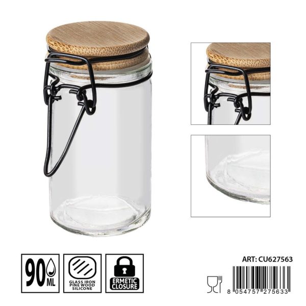 Tarros de cristal herméticos 90ml dimensiones 6.5X4.5X8.5cm - Artículos de hogar y tarros de almacenamiento