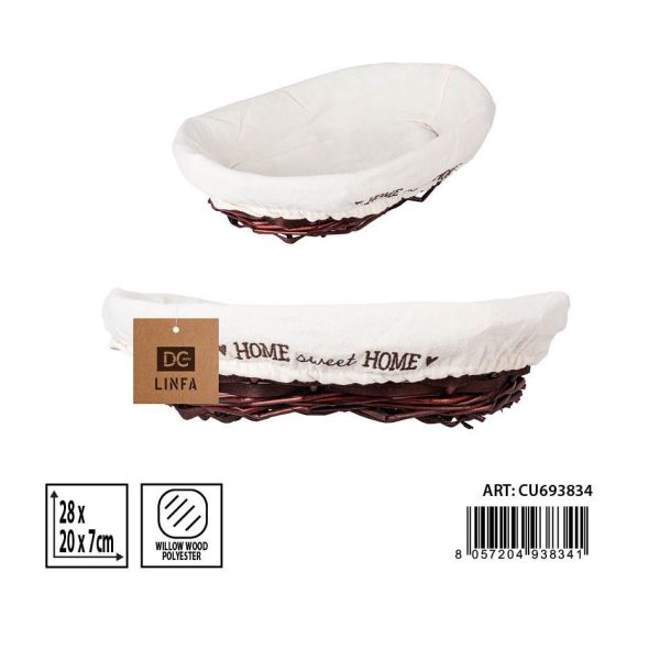 Cesta de panera oval 28X20X7 cm - Artículos de cocina