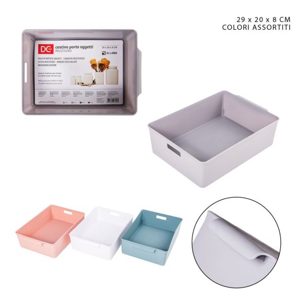 Cesta multiuso de plástico 29x20x8 cm - Accesorios de organización