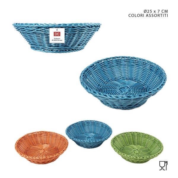 Cesta redonda de imitación mimbre 25x7cm - Accesorios de cocina