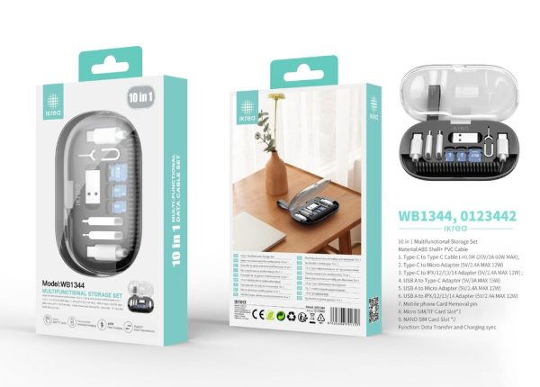 Caja de almacenamiento 10 en 1 multifunciones 60W negra IKREA WB1344 - Accesorios móviles