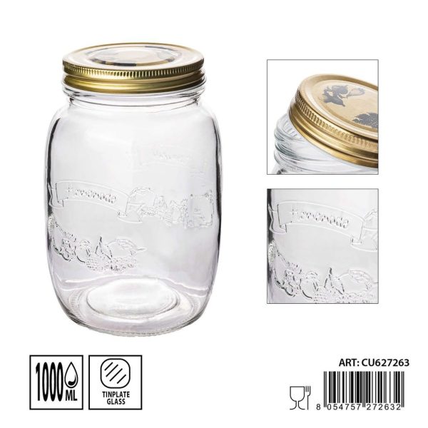 Tarros de cristal 1000ml 10X10X16.9cm - Artículos de hogar y tarros de almacenamiento