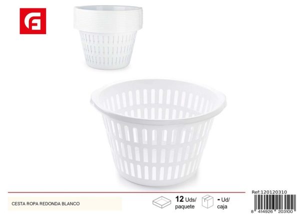 Cesta redonda para ropa blanca - Plásticos para el hogar