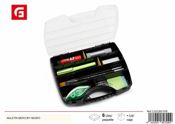 Maletín organizador Mercury negro - Cajones de almacenamiento