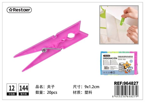 Pinza de ropa plástico 20 pcs - Accesorios del hogar